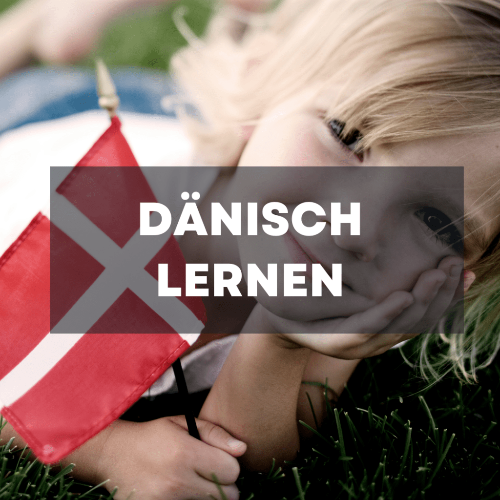 Ein Kind mit einer Dänemark Flagge in der Hand freut sich aufs dänisch lernen