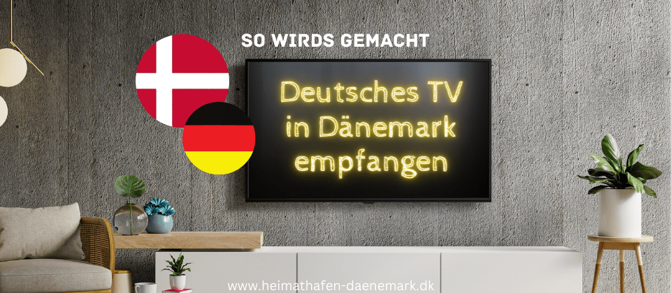 Ein Fernseher sucht nach dem Empfang von deutschen TV Kanälen in Dänemark